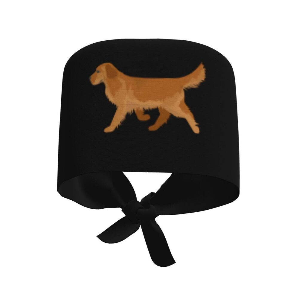 7575 Cute Golden Retriever Adjustable Working Cap Scrub Hat Sweatband
